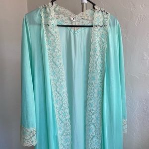Full length turquoise robe